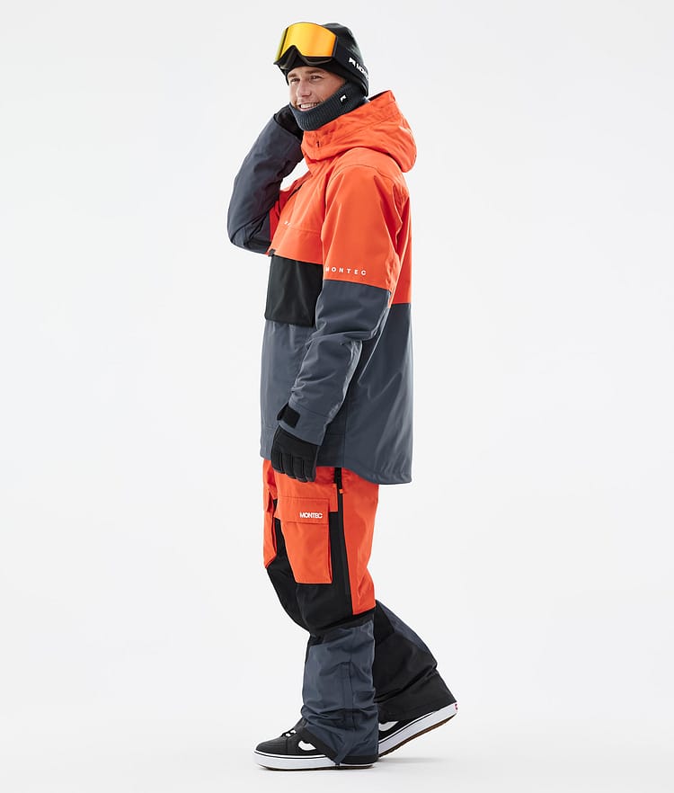 Montec Dune Veste Snowboard Homme Orange/Black/Metal Blue, Image 4 sur 9