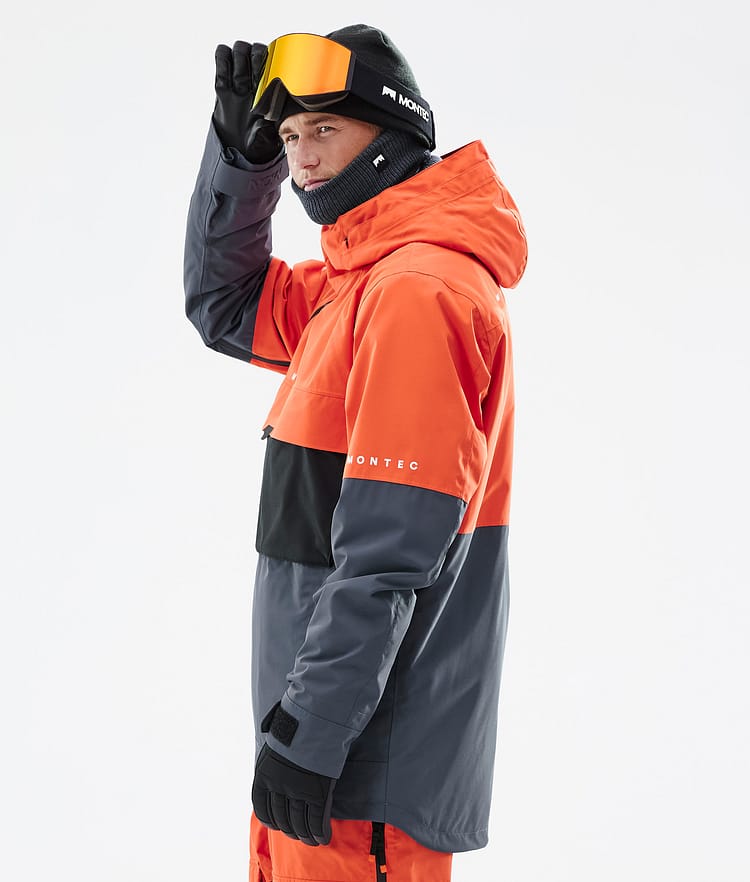 Montec Dune Veste de Ski Homme Orange/Black/Metal Blue, Image 6 sur 9