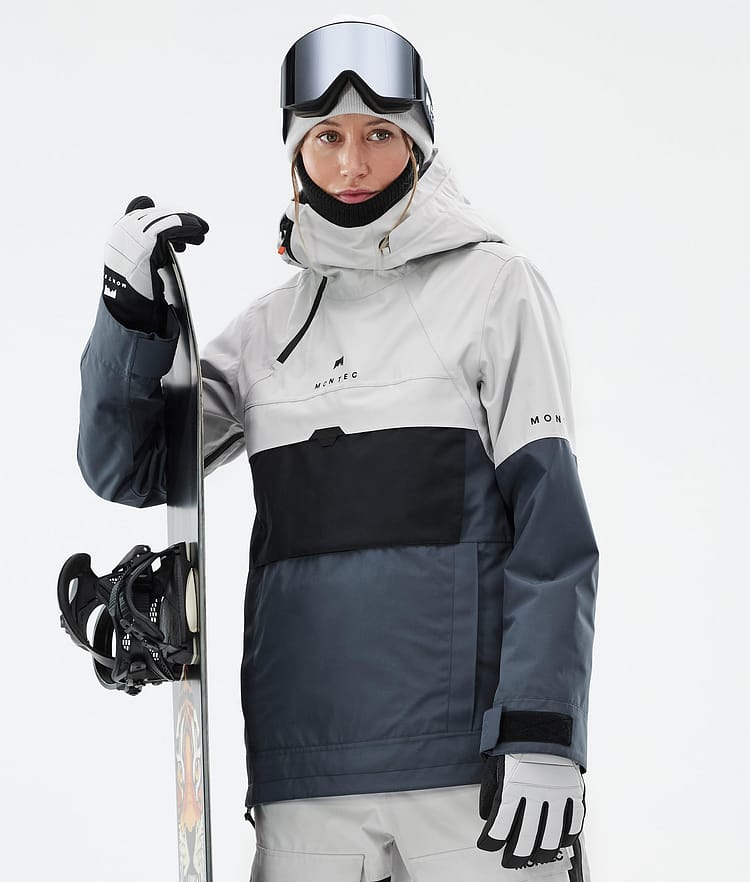 Montec Dune W Snowboard jas Dames Light Grey/Black/Metal Blue, Afbeelding 1 van 9