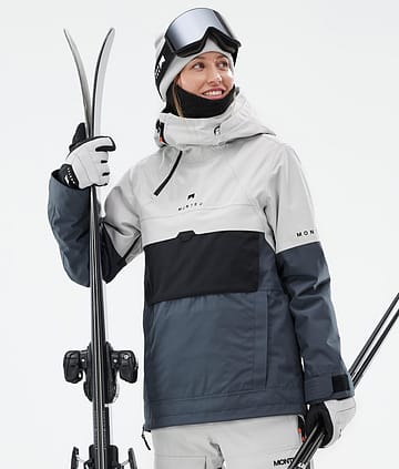 Montec Dune W Lyžařská Bunda Dámské Light Grey/Black/Metal Blue