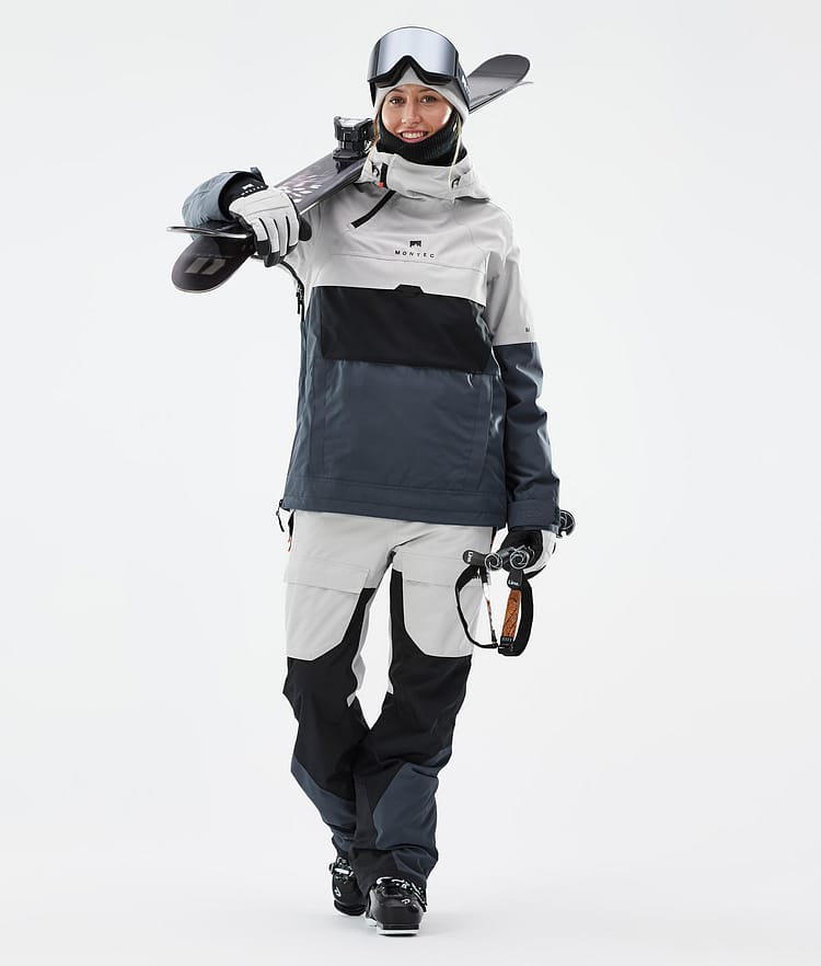 Montec Dune W Veste de Ski Femme Light Grey/Black/Metal Blue, Image 3 sur 9