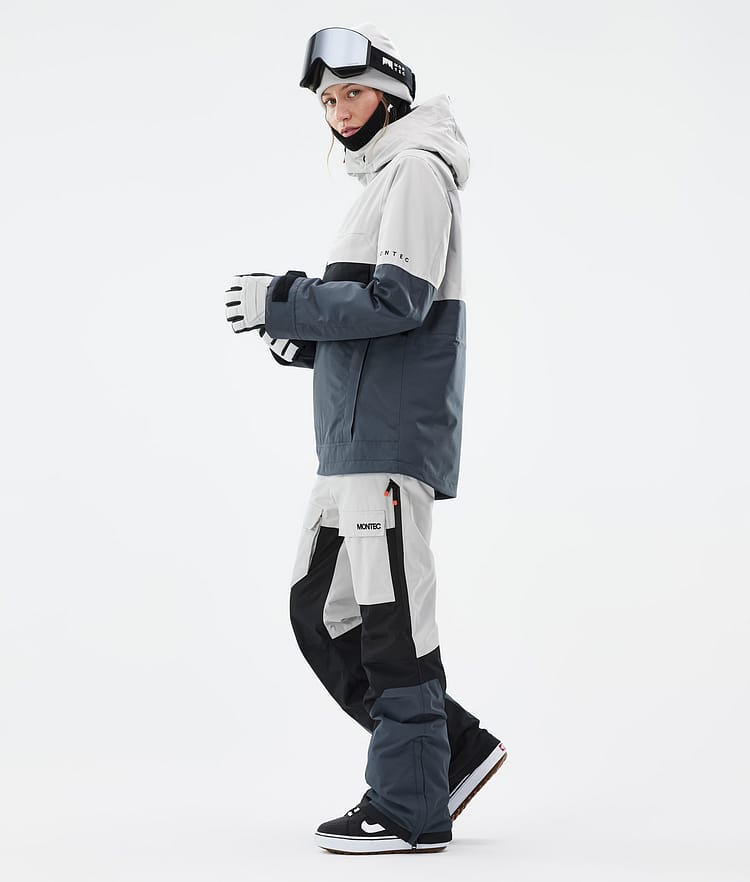 Montec Dune W Snowboard jas Dames Light Grey/Black/Metal Blue, Afbeelding 4 van 9