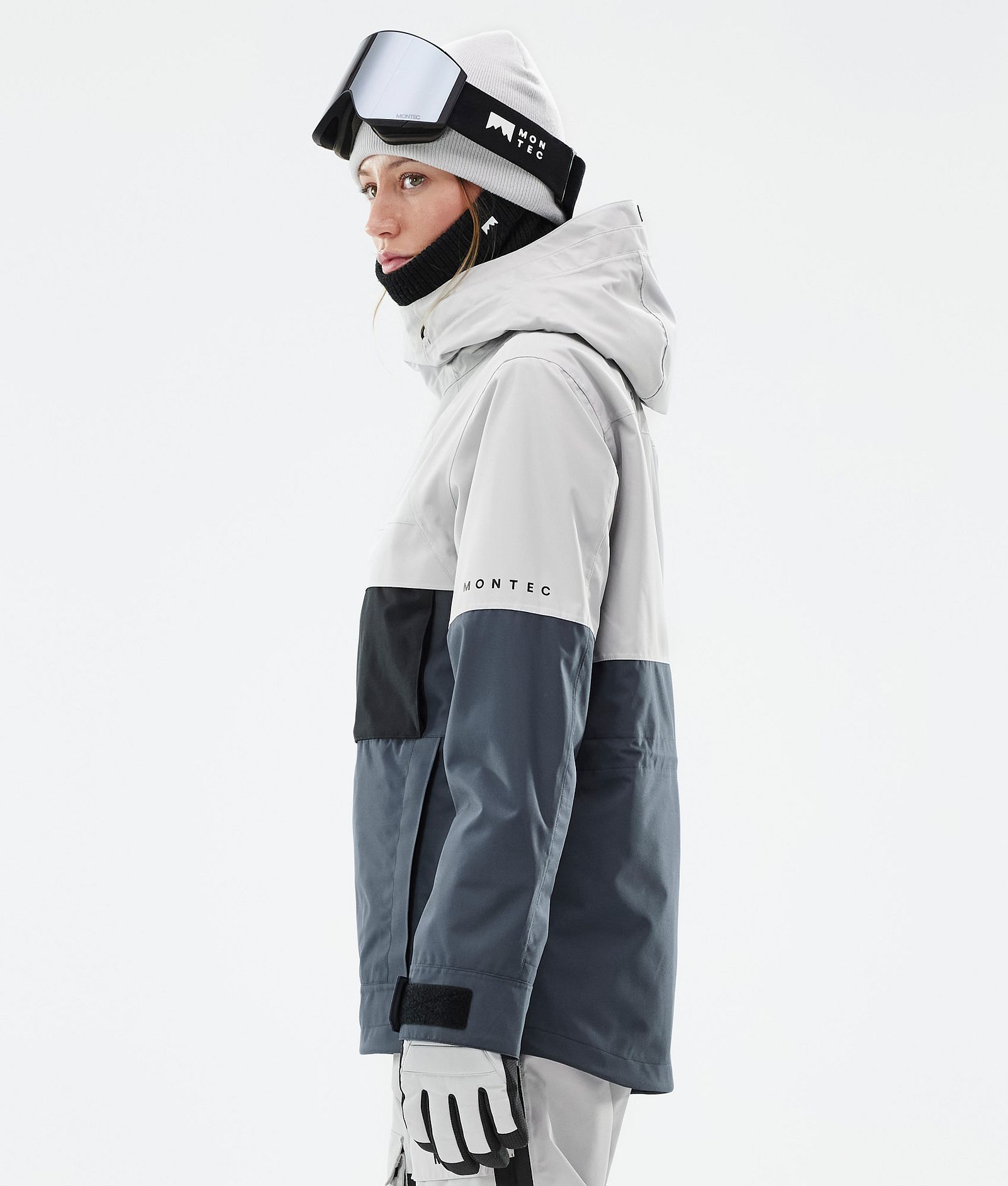 Montec Dune W Snowboardjakke Dame Light Grey/Black/Metal Blue Renewed, Billede 6 af 9