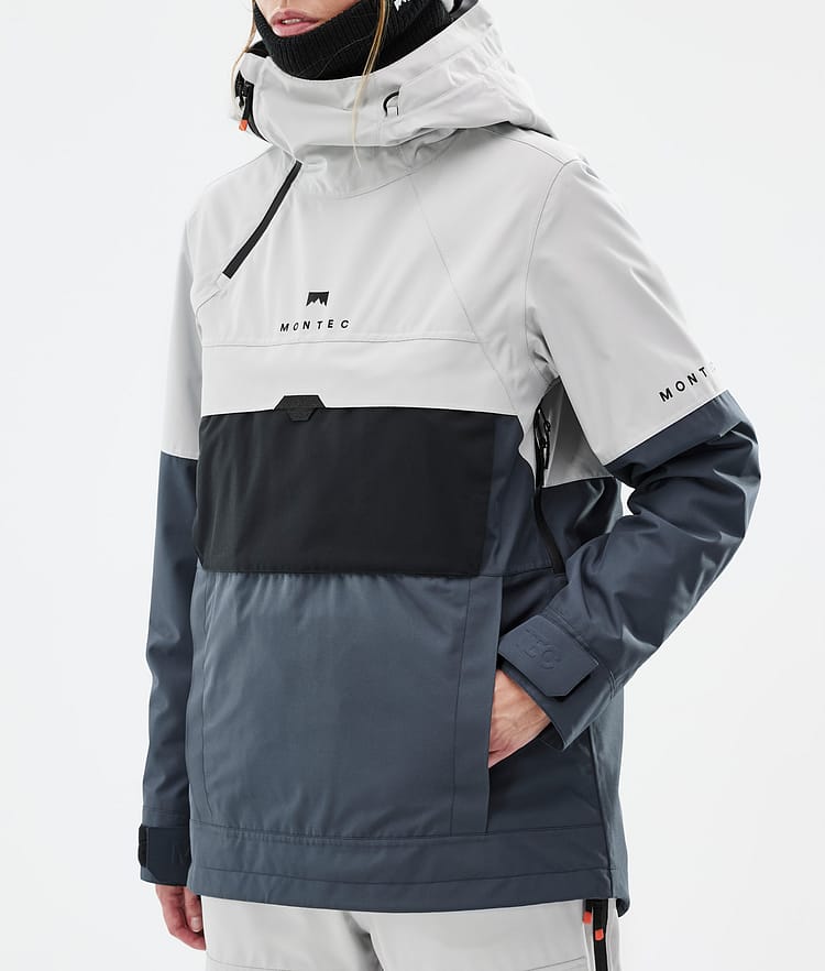 Montec Dune W Snowboard jas Dames Light Grey/Black/Metal Blue, Afbeelding 8 van 9