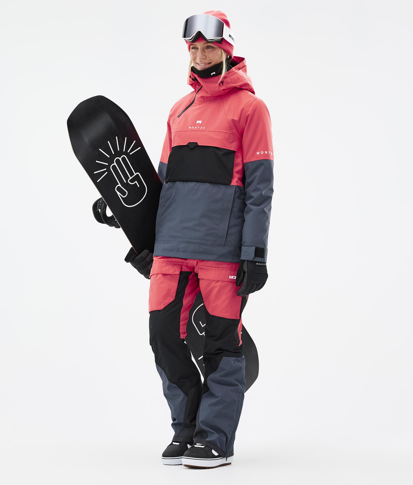 Montec Dune W Giacca Snowboard Donna Coral/Black/Metal Blue