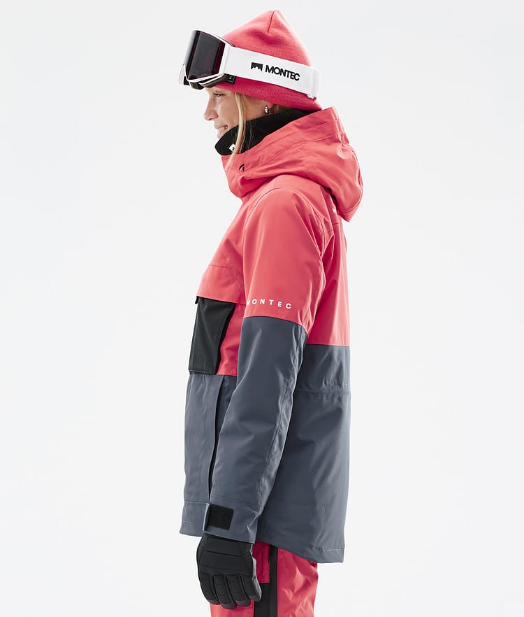 Montec Dune W Snowboard jas Dames Coral/Black/Metal Blue, Afbeelding 6 van 9