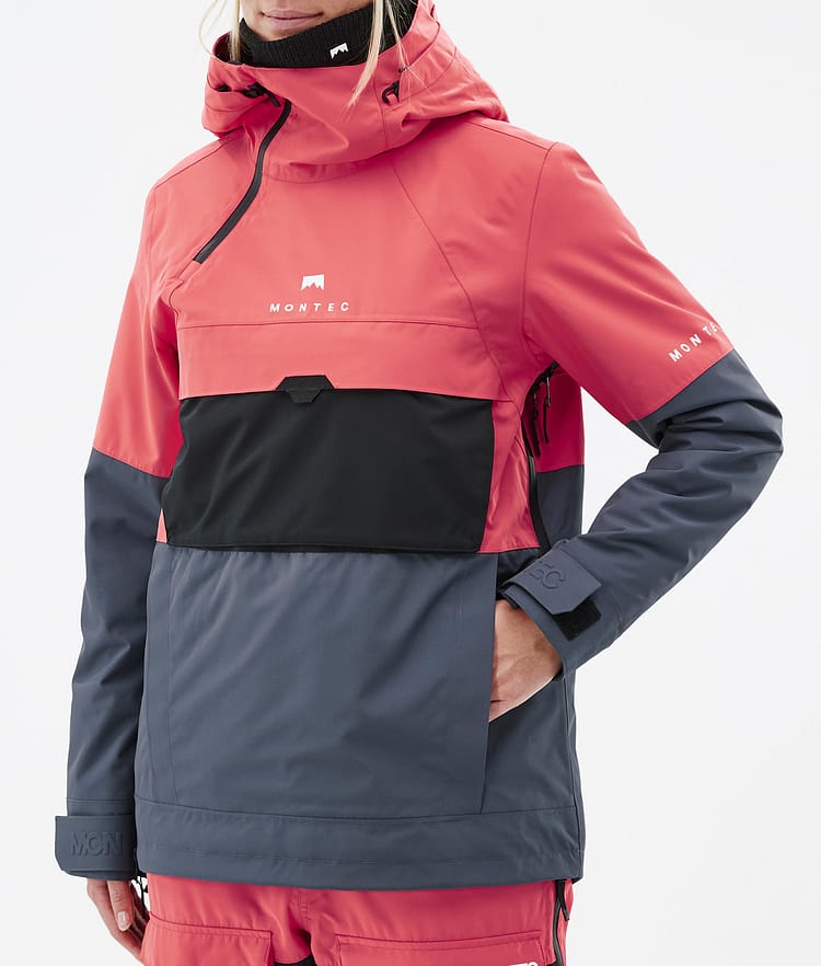 Montec Dune W Snowboard jas Dames Coral/Black/Metal Blue, Afbeelding 8 van 9