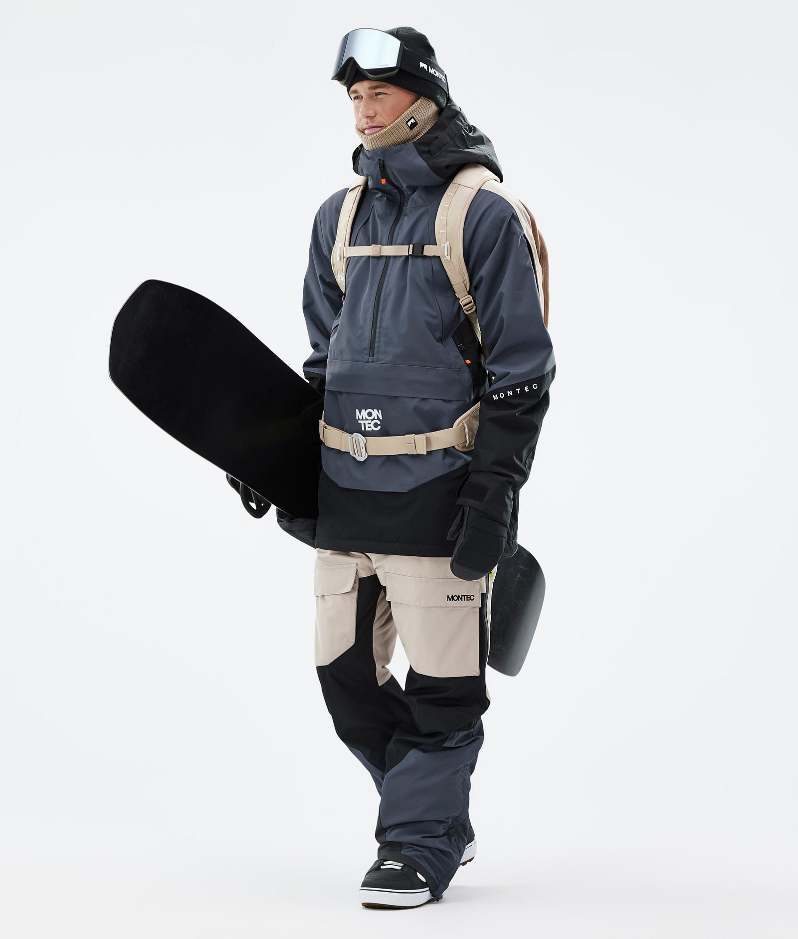 Montec Apex Kurtka Snowboardowa Mężczyźni Metal Blue/Black/Sand