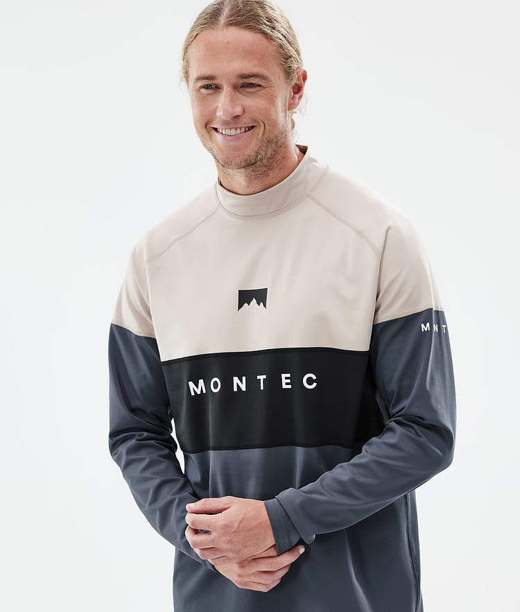 Montec Alpha Base Layer Top Men Sand/Black/Metal Blue