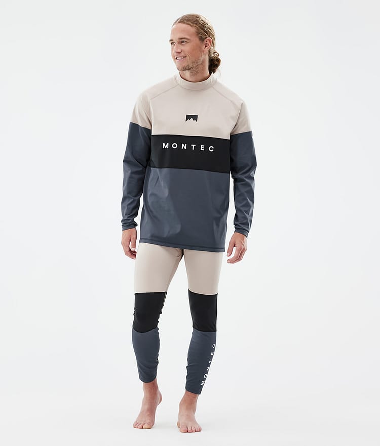 Montec Alpha Baselayer top Herre Sand/Black/Metal Blue, Billede 4 af 6