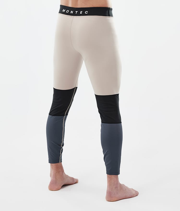 Montec Alpha Legginsy Termoaktywne Mężczyźni Sand/Black/Metal Blue