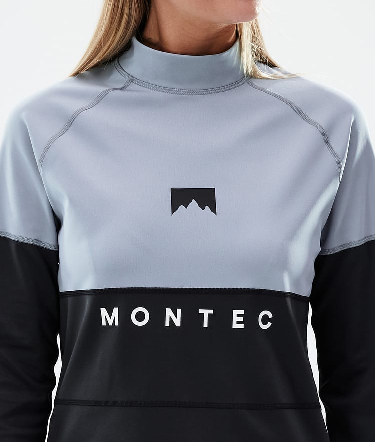Montec Alpha W Tee-shirt thermique Femme Soft Blue/Black - Bleu