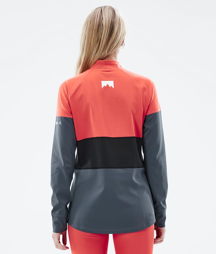 Montec Alpha W Maglia Termica Donna Coral/Black/Metal Blue, Immagine 3 di 5