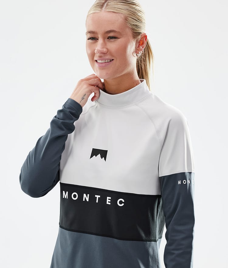 Montec Alpha W Camiseta Térmica Mujer Light Grey/Black/Metal Blue, Imagen 2 de 6