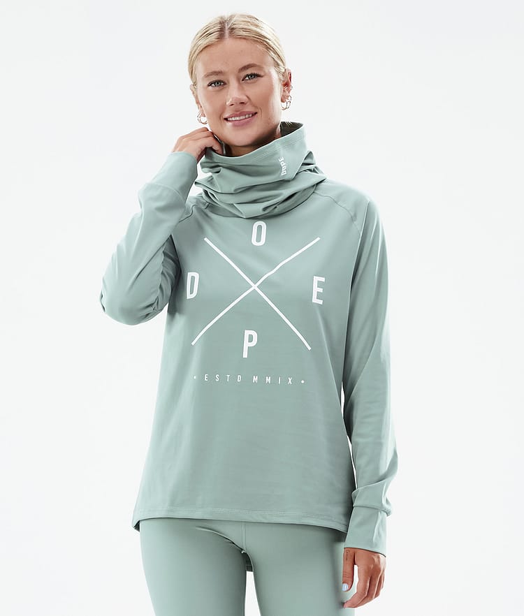 Dope Snuggle W 2022 Baselayer top Dame 2X-Up Faded Green