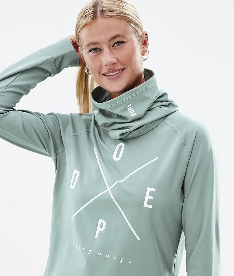 Dope Snuggle W 22 Basislaag Top Dames 2X-Up Faded Green, Afbeelding 2 van 6