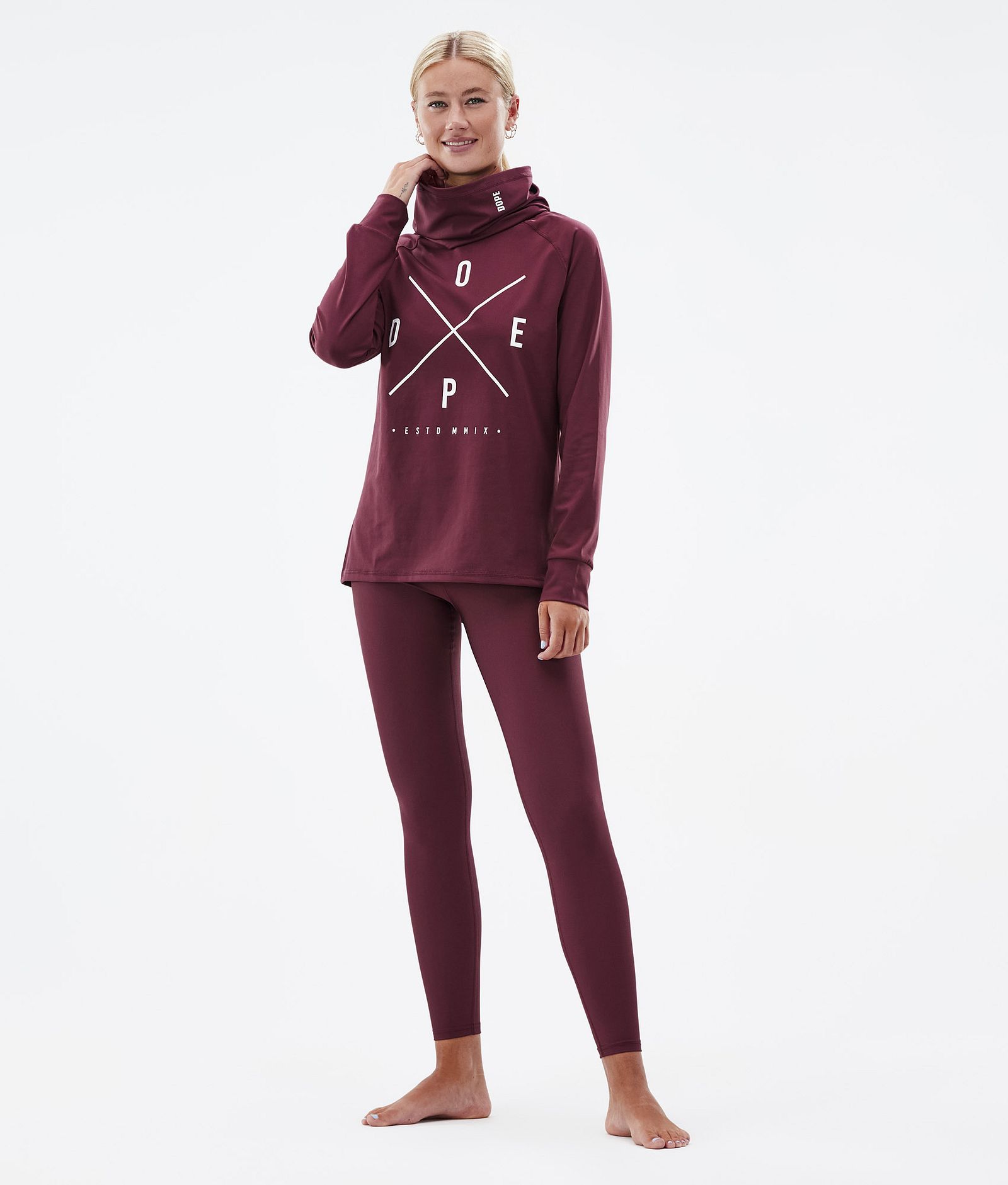 Dope Snuggle W 2022 Tee-shirt thermique Femme 2X-Up Burgundy, Image 4 sur 6