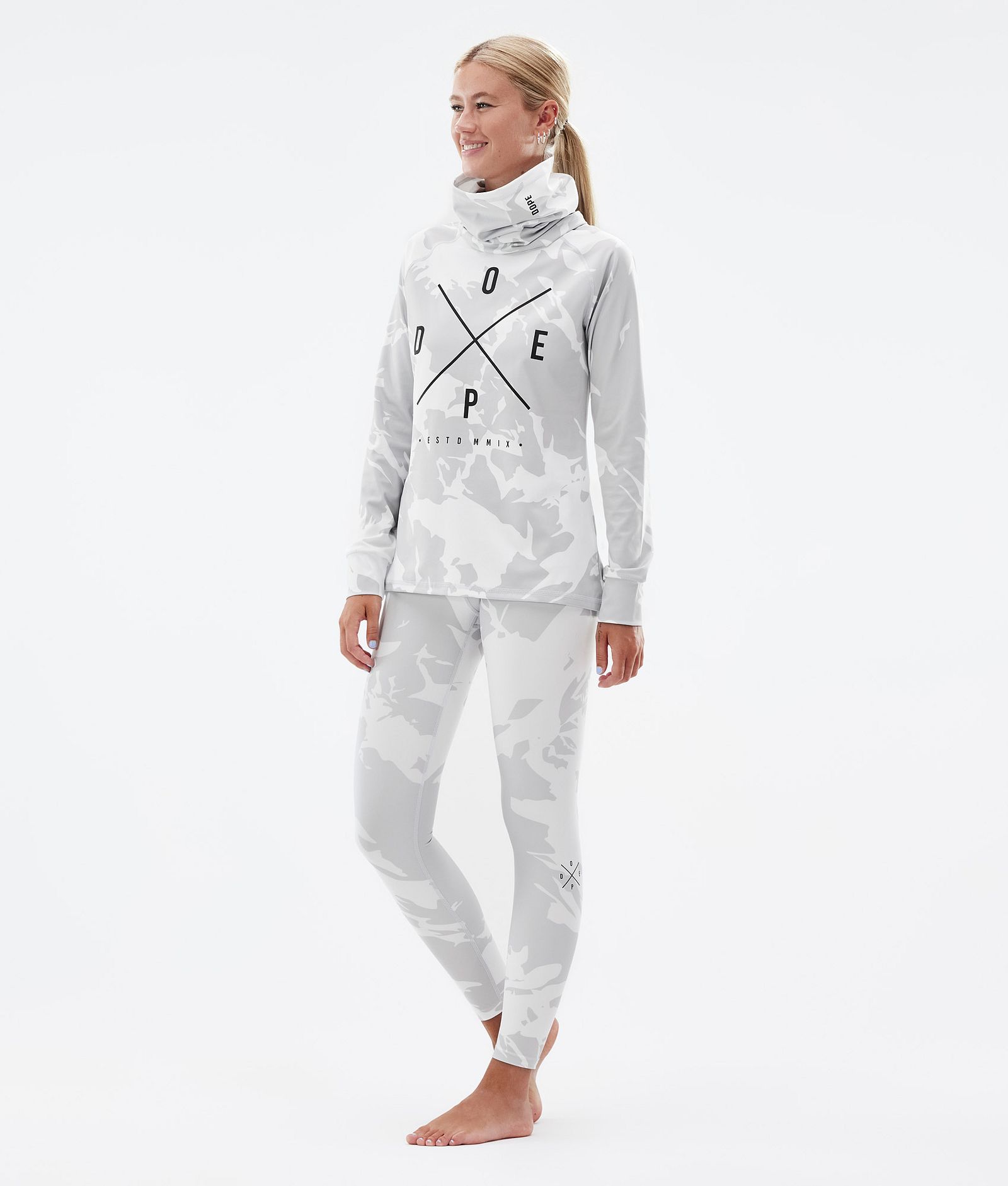 Dope Snuggle W 2022 Baselayer top Dame 2X-Up Grey Camo, Billede 4 af 6