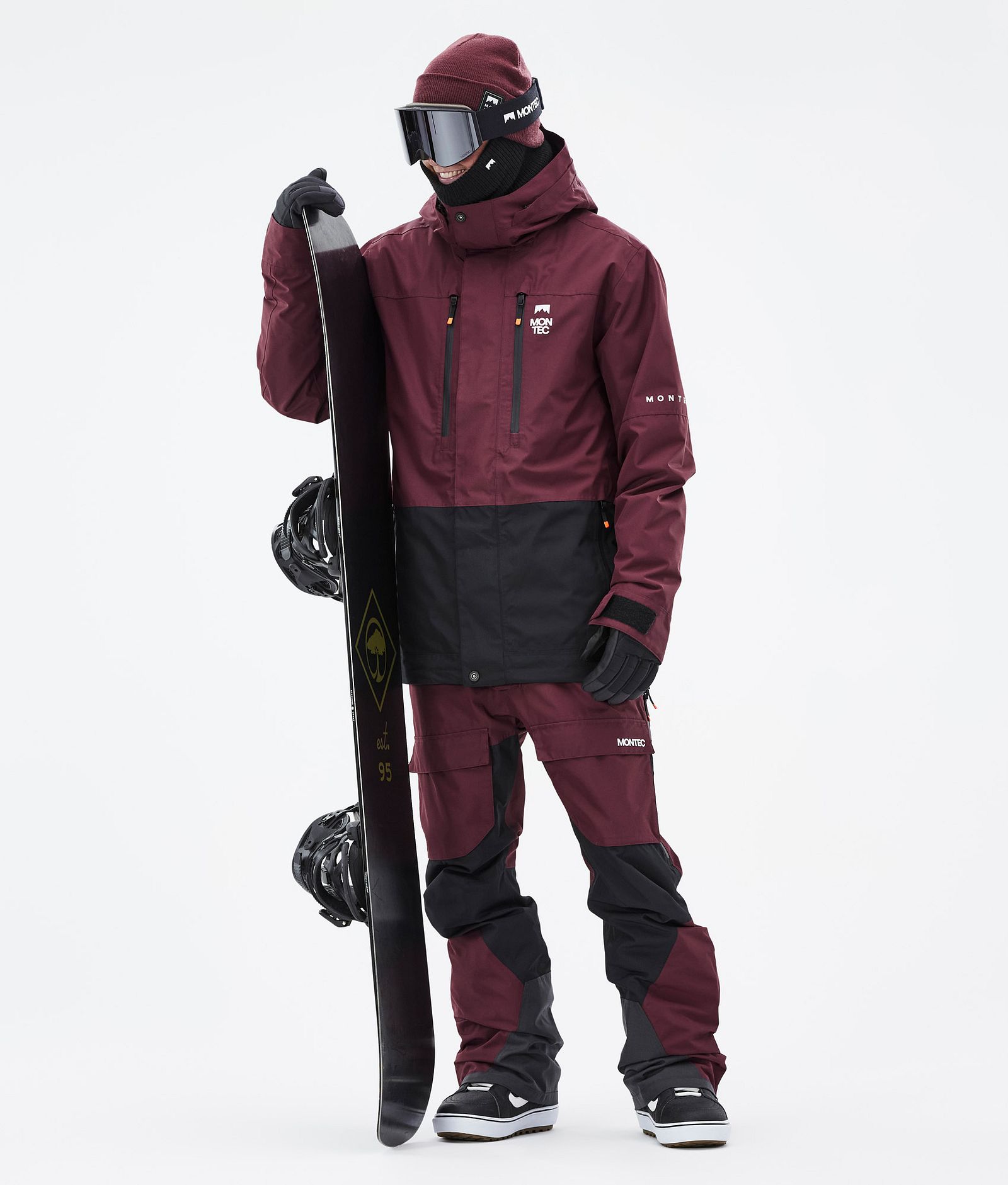 Montec Fawk Kurtka Snowboardowa Mężczyźni Burgundy/Black, Zdjęcie 3 z 10