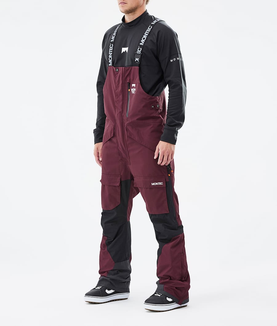 Montec Fawk Men's Snowboard Pants Burgundy/Black Ridestore UK