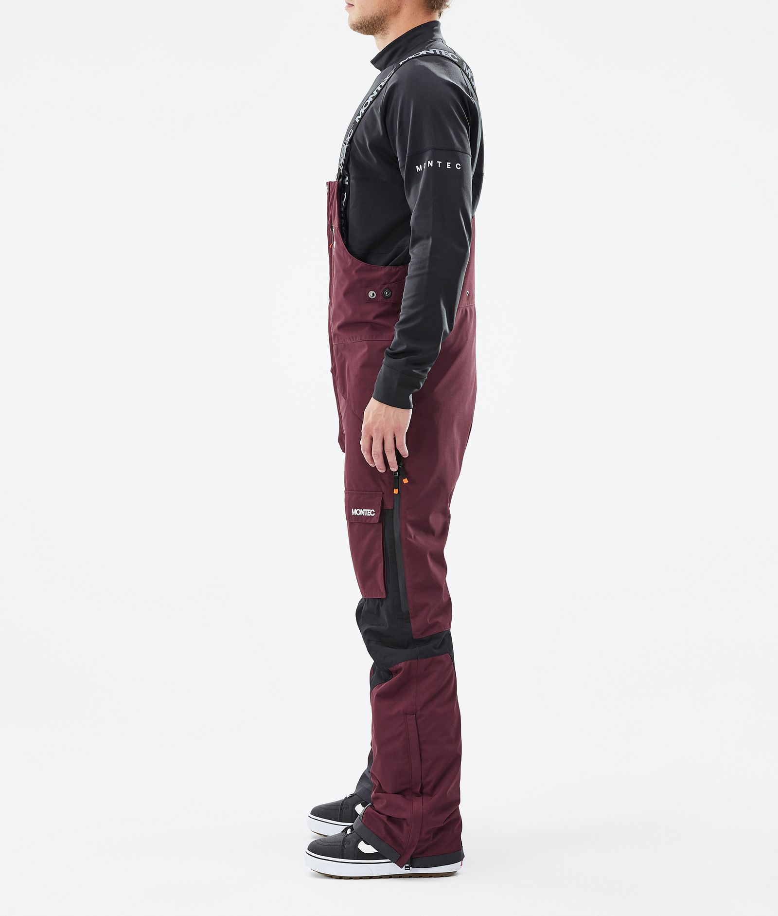 Montec Fawk Spodnie Snowboardowe Mężczyźni Burgundy/Black, Zdjęcie 2 z 6
