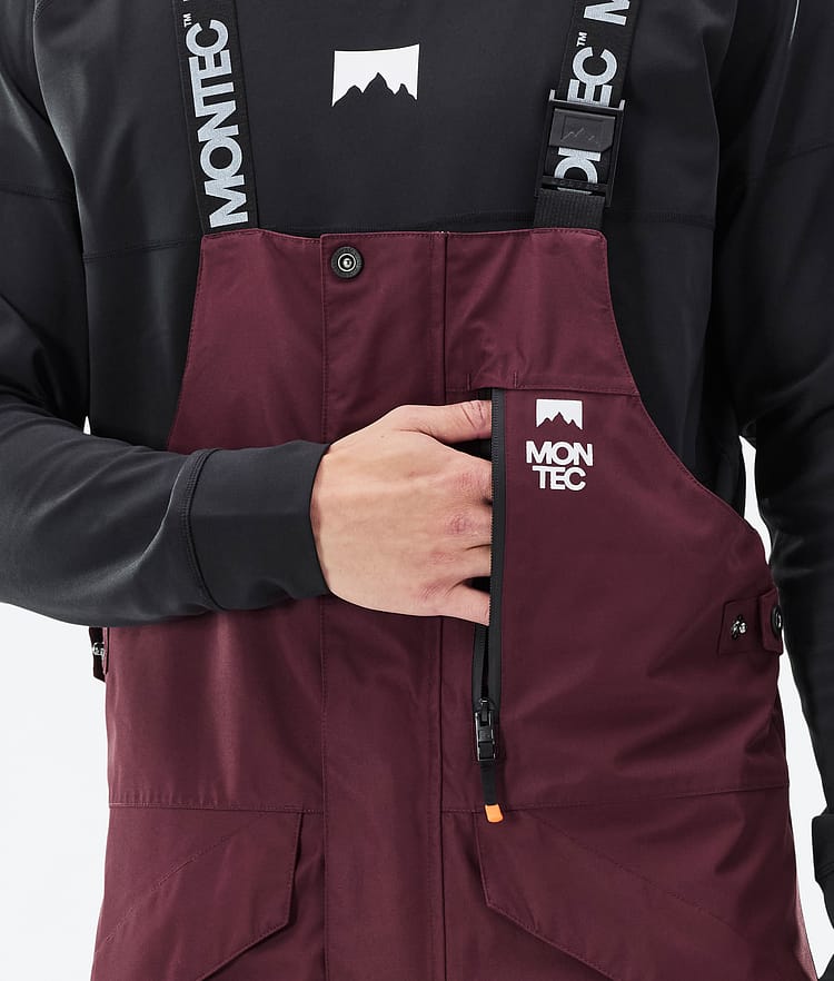 Montec Fawk Kalhoty na Snowboard Pánské Burgundy/Black, Obrázek 5 z 6