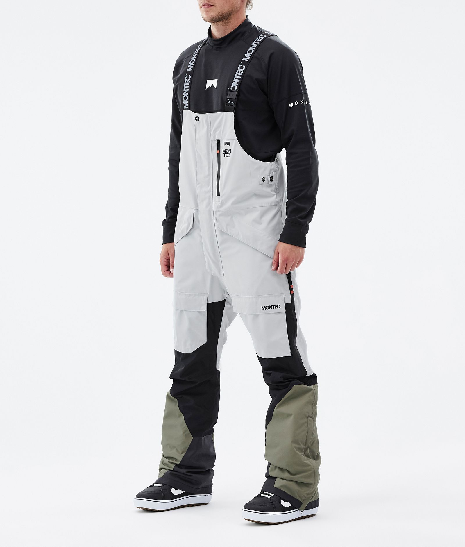 Montec Fawk Pantalon de Snowboard Homme Light Grey/Black/Greenish, Image 1 sur 6