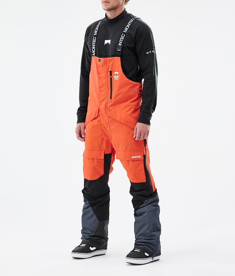 Montec Fawk Snowboard Pants Men Orange/Black/Metal Blue