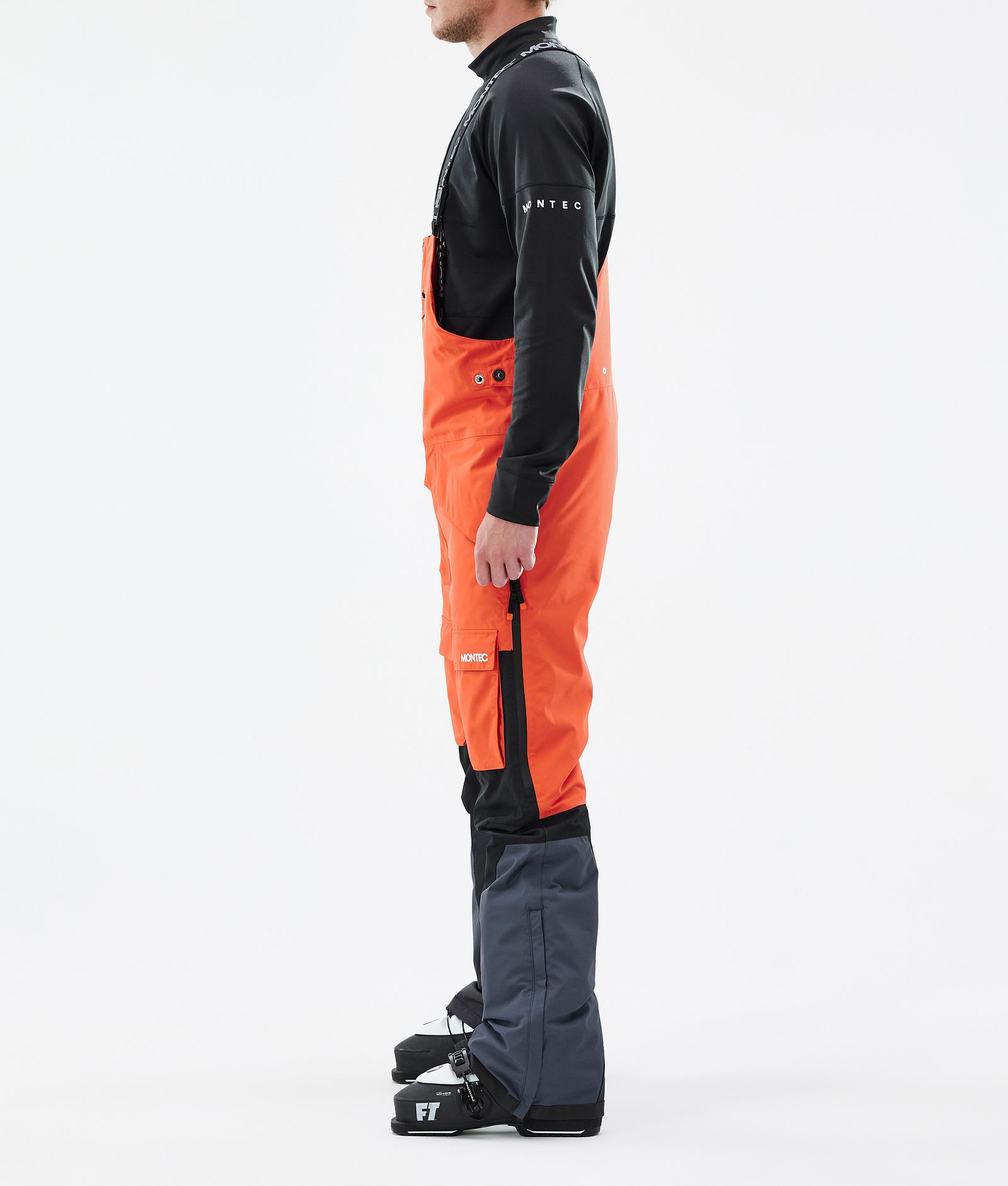 Montec Fawk Spodnie Narciarskie Mężczyźni Orange/Black/Metal Blue, Zdjęcie 2 z 6