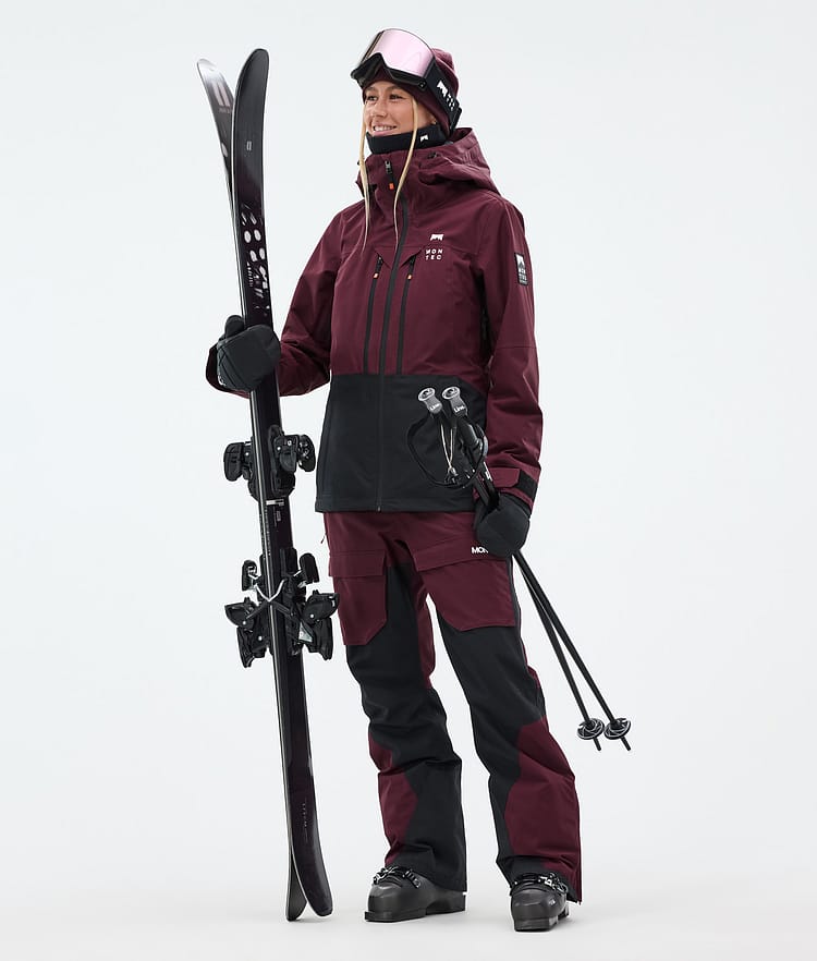 Montec Moss W Ski jas Dames Burgundy/Black, Afbeelding 3 van 10