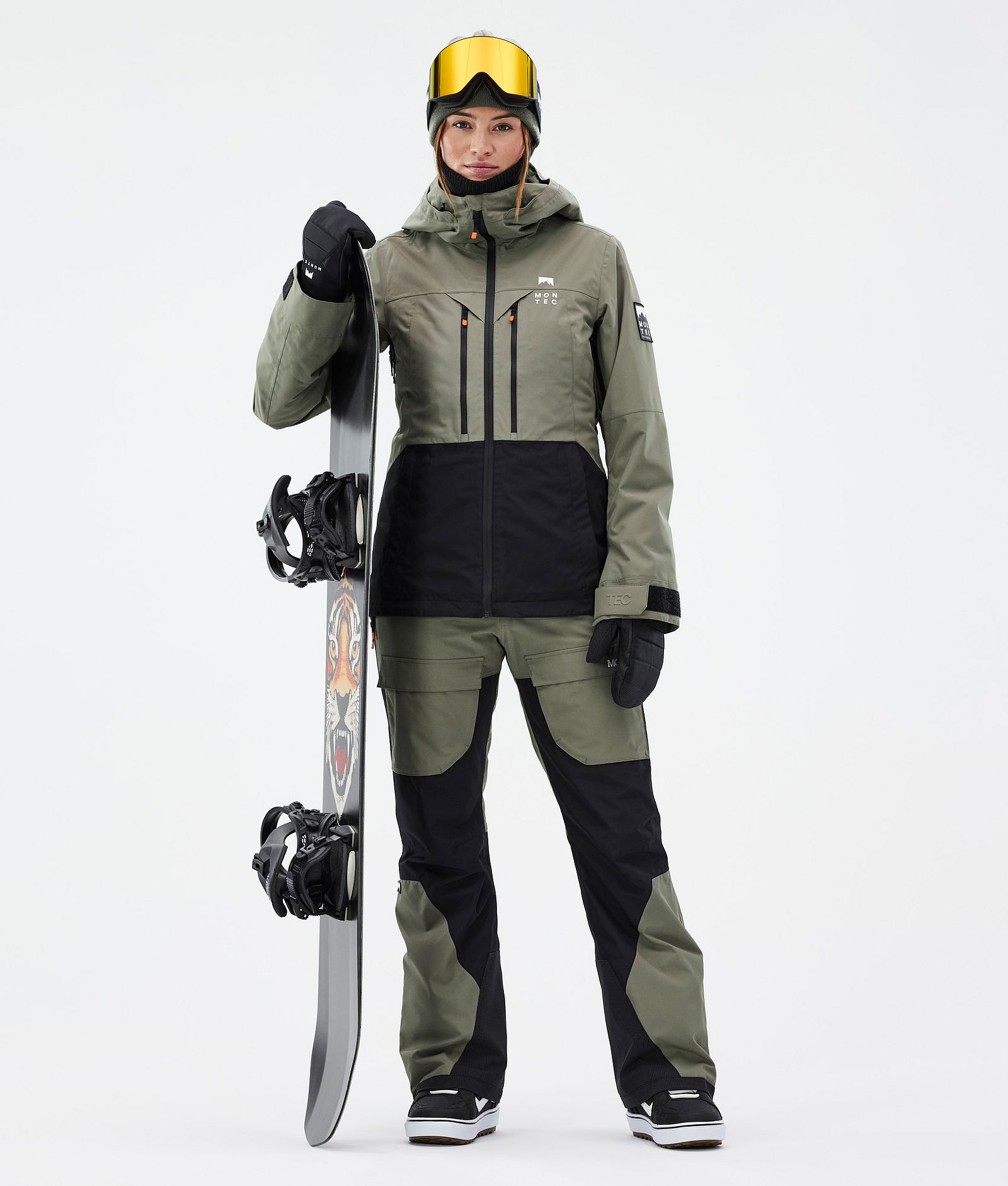 Montec Fawk W Spodnie Snowboardowe Kobiety Greenish/Black, Zdjęcie 2 z 7