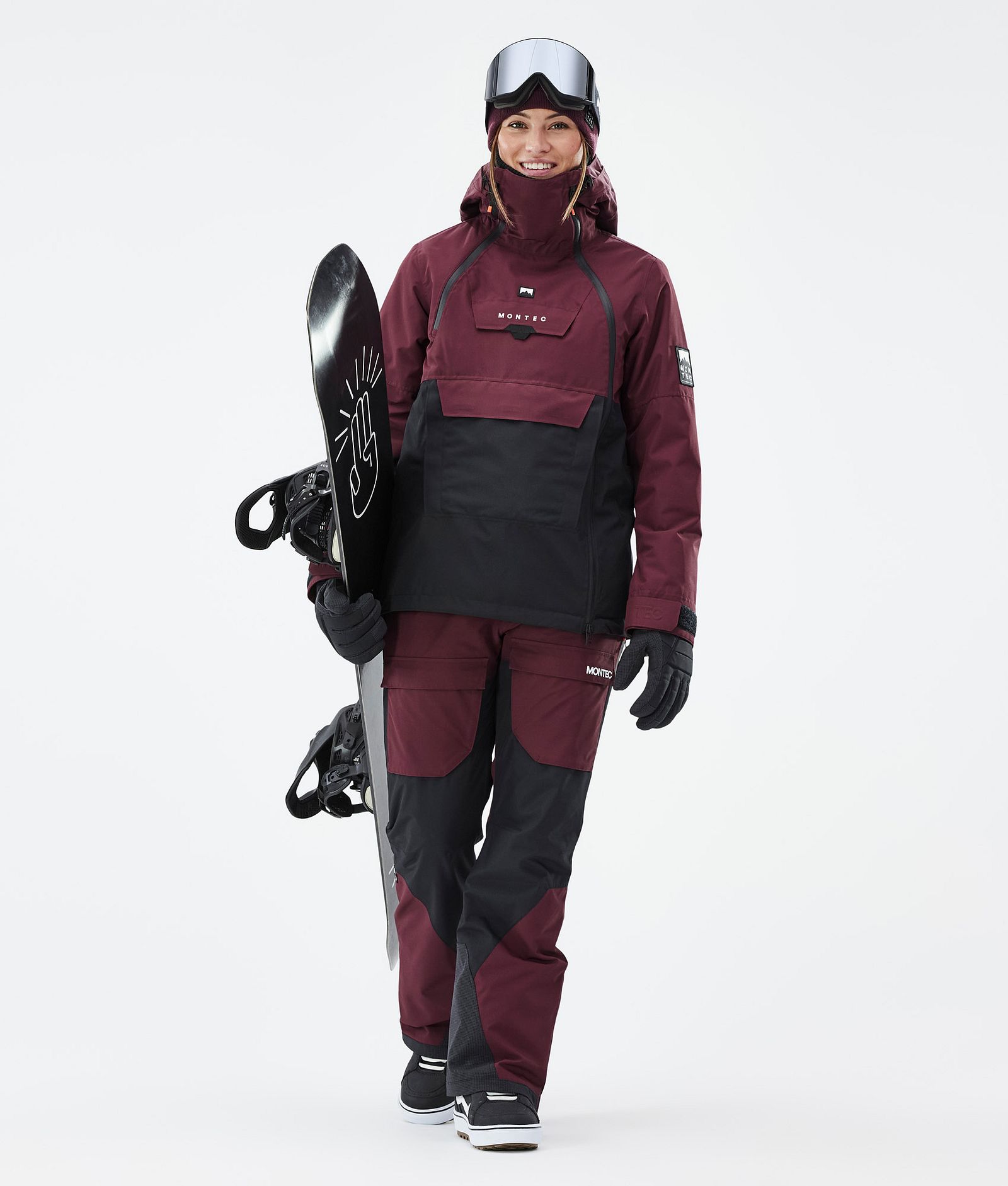 Montec Fawk W Pantalon de Snowboard Femme Burgundy/Black, Image 2 sur 7