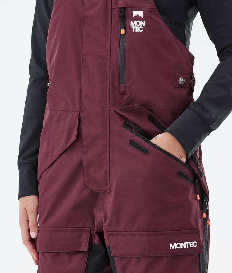 Montec Fawk W Pantalon de Ski Femme Burgundy/Black