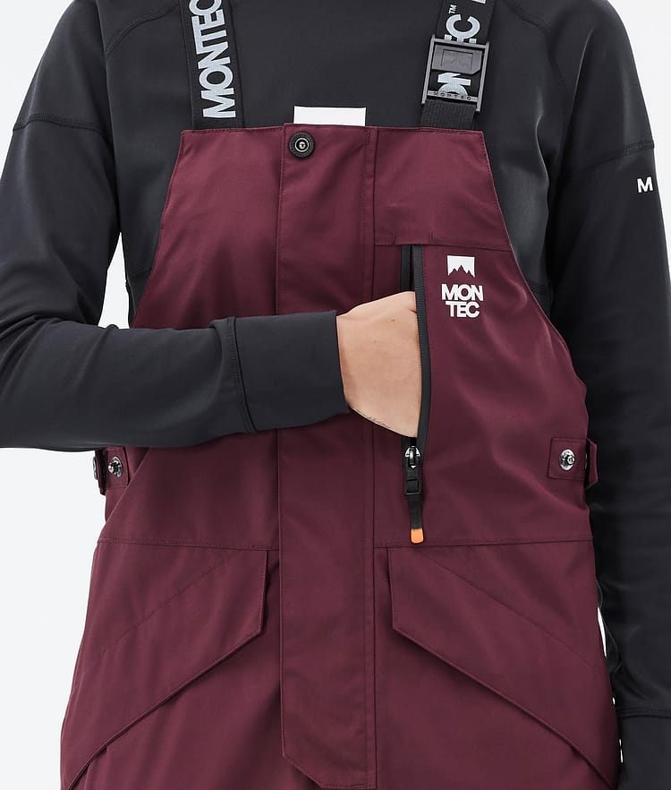 Montec Fawk W Spodnie Snowboardowe Kobiety Burgundy/Black, Zdjęcie 6 z 7