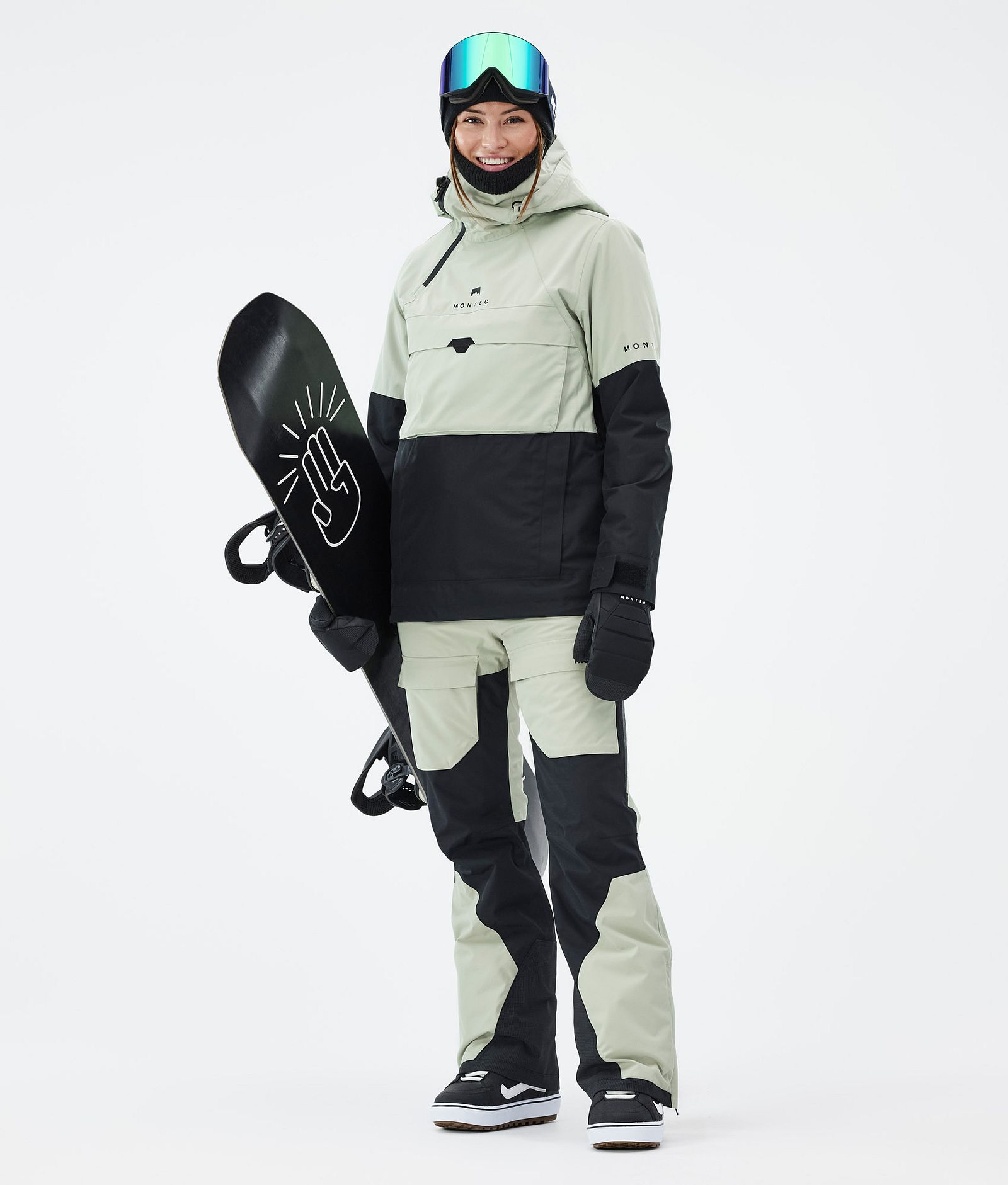 Montec Fawk W Pantalon de Snowboard Femme Soft Green/Black, Image 2 sur 7