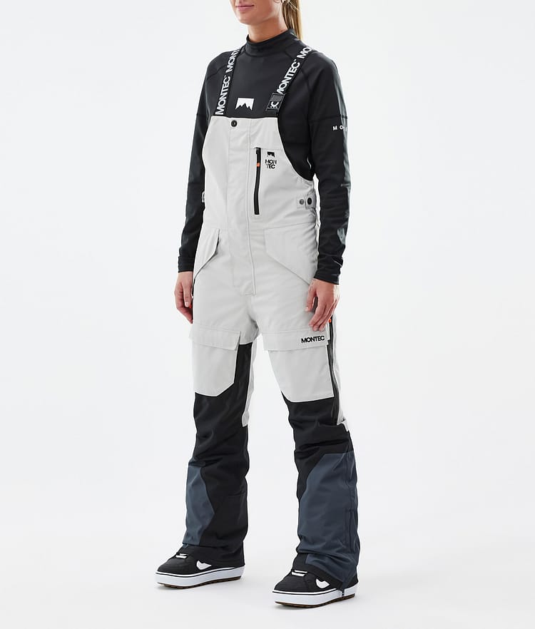 Montec Fawk W Spodnie Snowboardowe Kobiety Light Grey/Black/Metal Blue, Zdjęcie 1 z 7