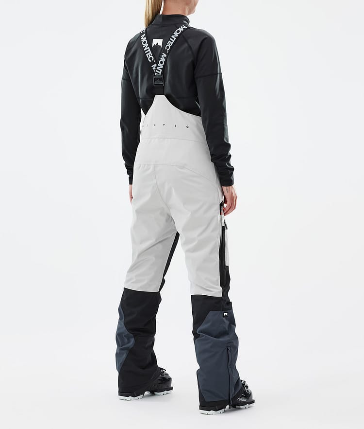 Montec Fawk W Pantalon de Ski Femme Light Grey/Black/Metal Blue