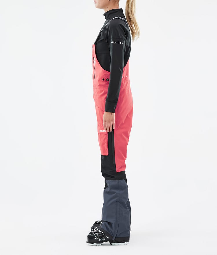 Montec Fawk W Pantalon de Ski Femme Coral/Black/Metal Blue, Image 2 sur 6