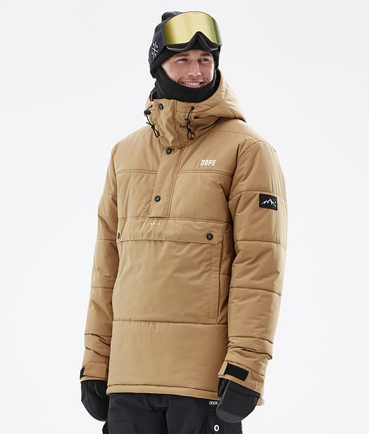 Dope Puffer Ski Jacket Men Gold