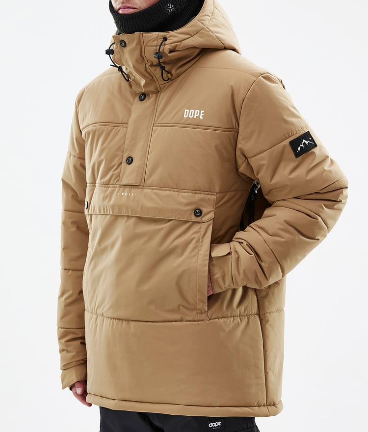 Dope Puffer Snowboard Jacket Men Gold Renewed