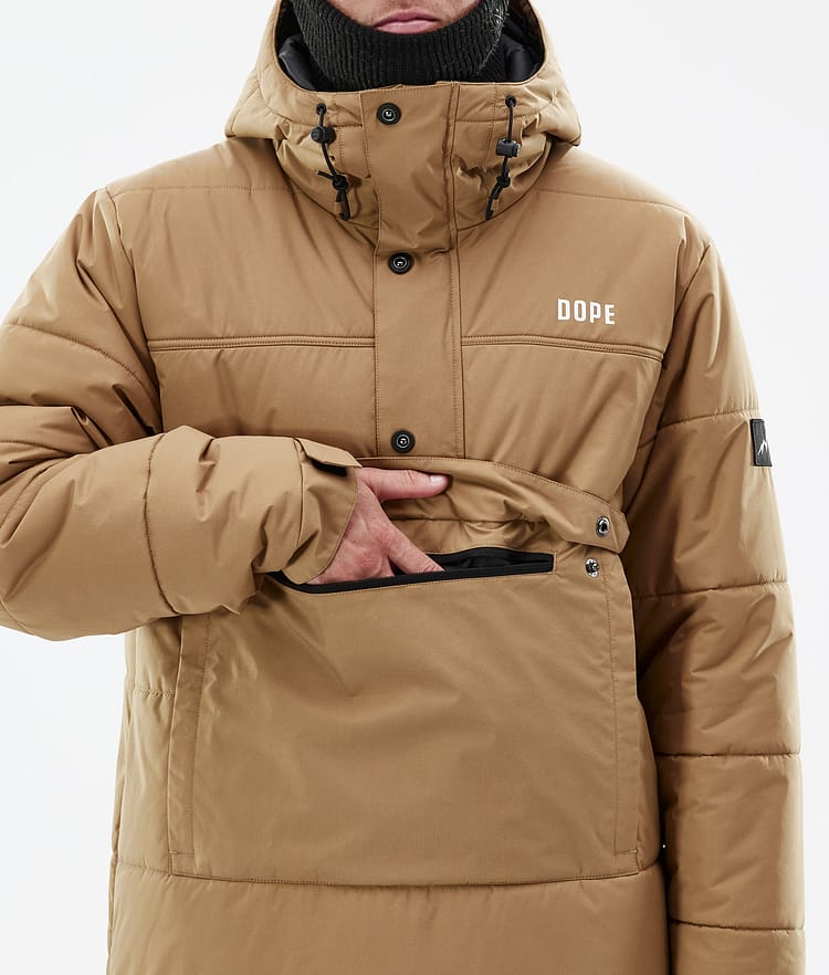 Dope Puffer Snowboard Jacket Men Gold Renewed