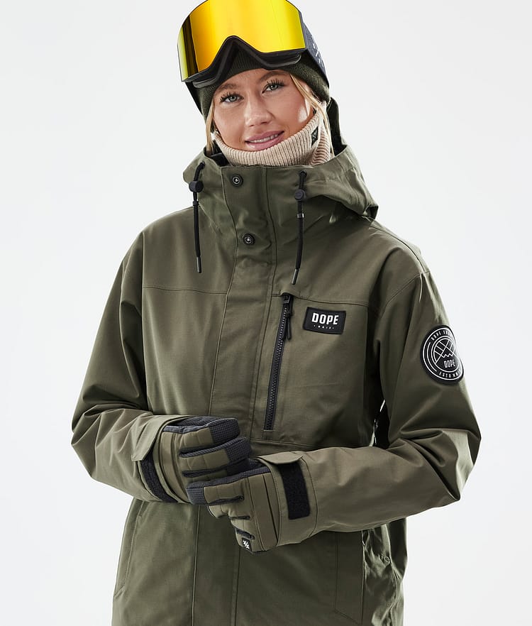 Dope Blizzard W Full Zip Snowboard jas Dames Olive Green, Afbeelding 2 van 10