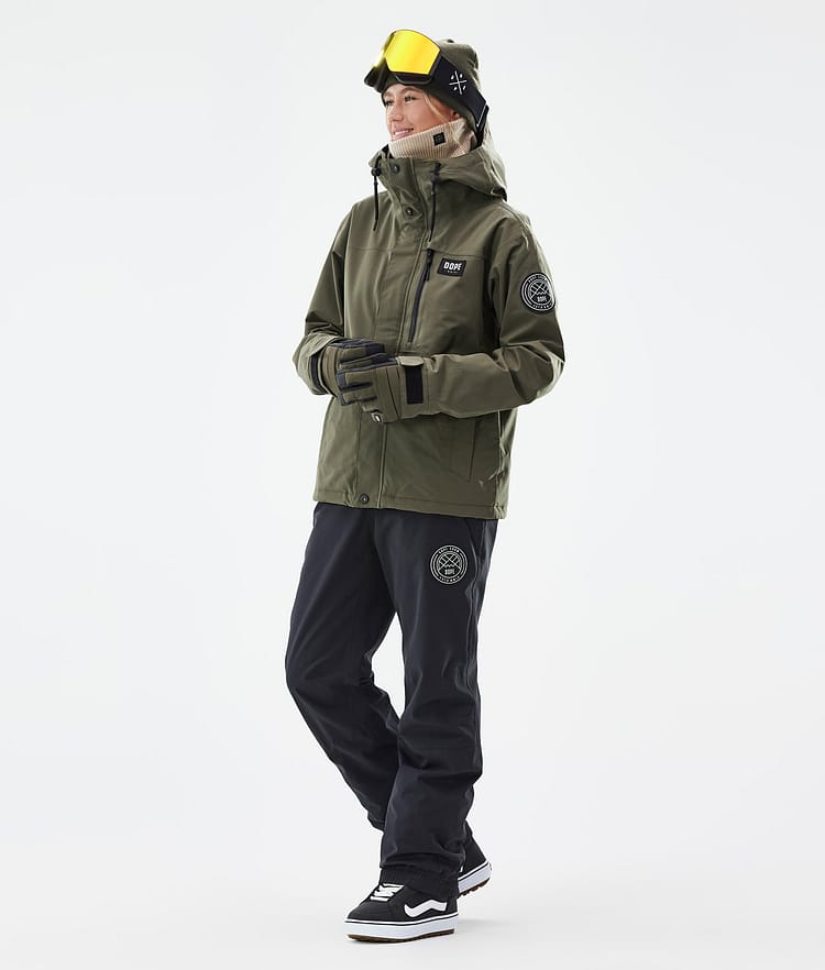 Dope Blizzard W Full Zip Snowboard Jacket Women Olive Green