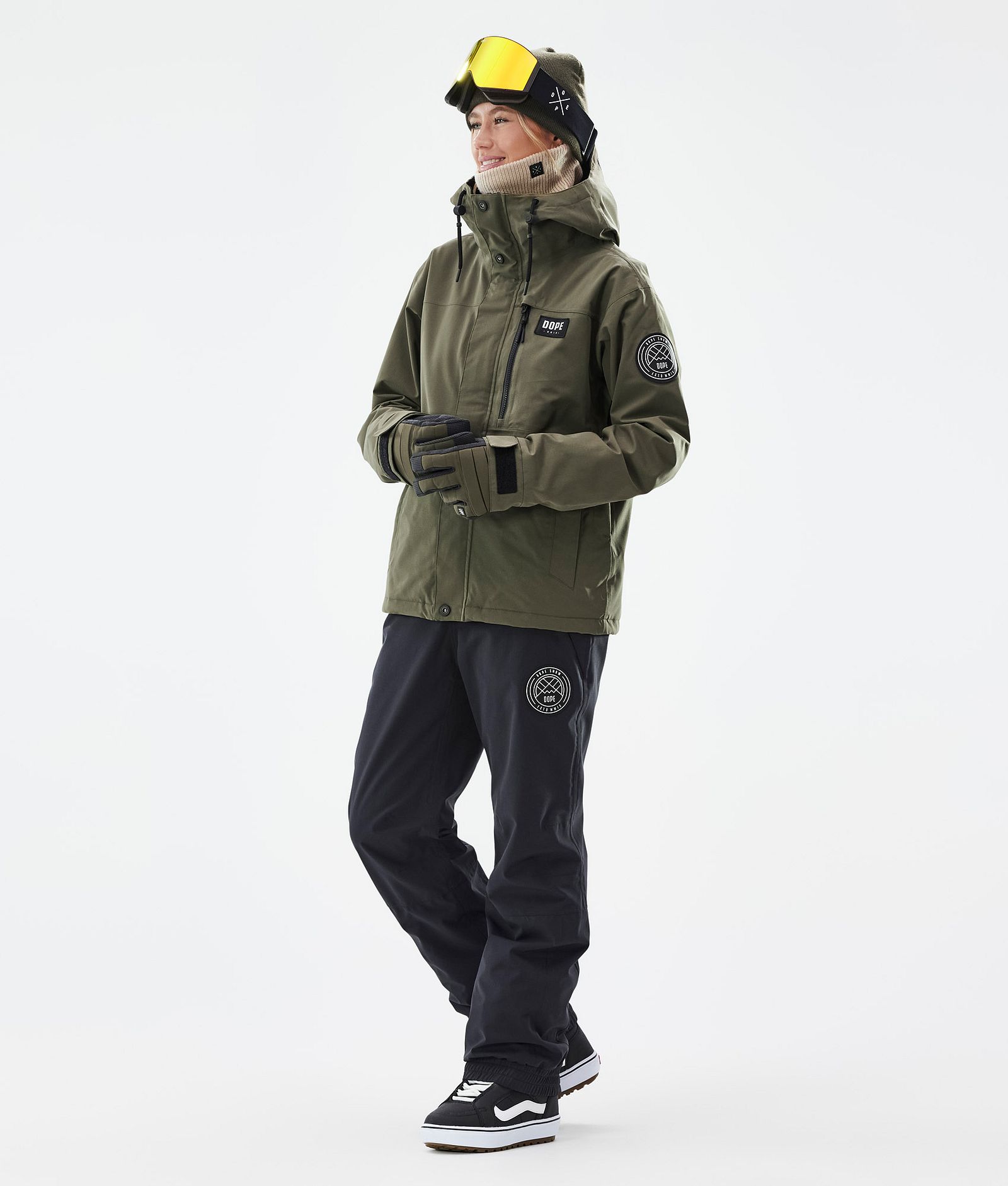 Dope Blizzard W Full Zip Giacca Snowboard Donna Olive Green