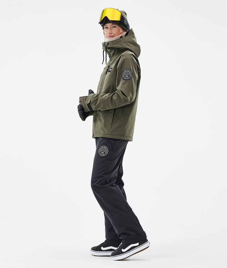 Dope Blizzard W Full Zip Snowboardjakke Dame Olive Green, Billede 4 af 10