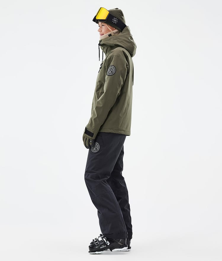 Dope Blizzard W Full Zip Ski jas Dames Olive Green, Afbeelding 4 van 10