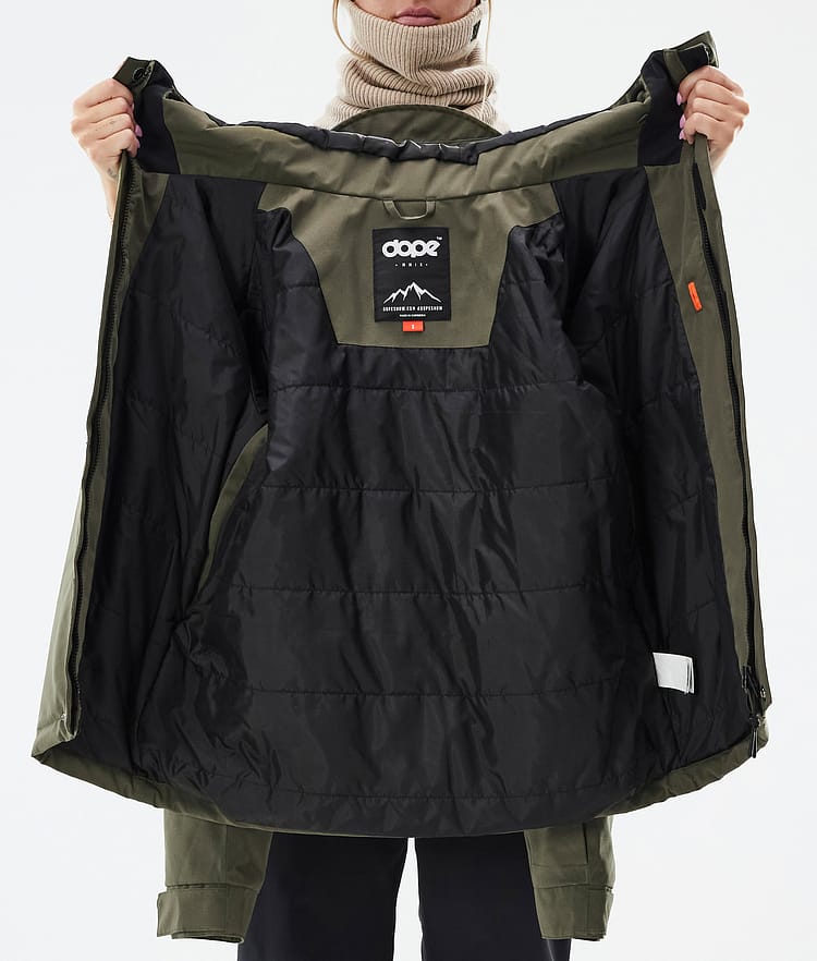 Dope Blizzard W Full Zip Snowboard jas Dames Olive Green, Afbeelding 10 van 10