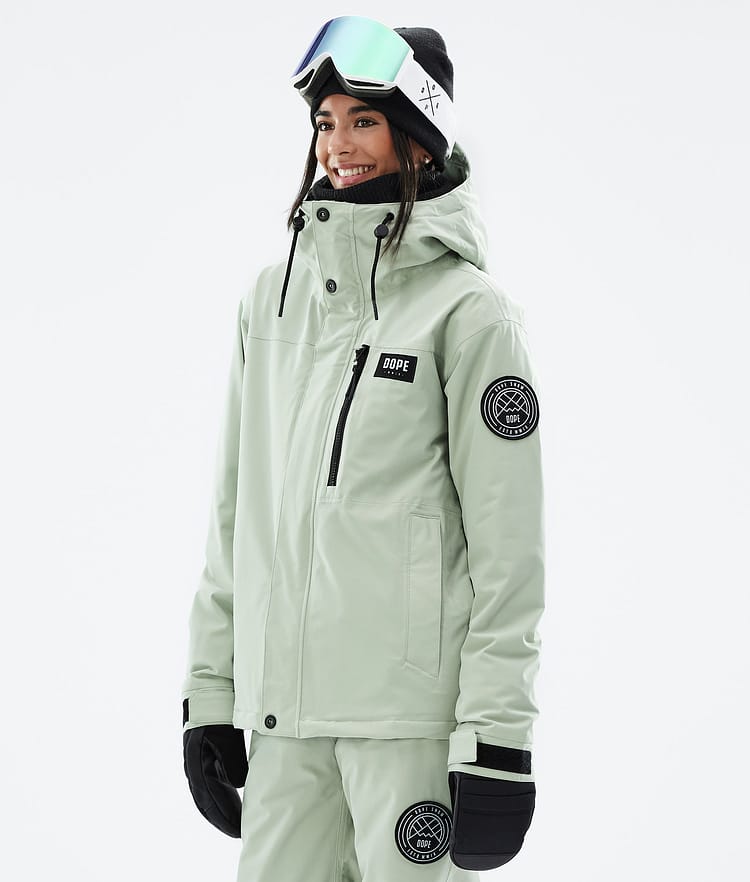 Dope Blizzard W Full Zip Veste de Ski Femme Soft Green, Image 1 sur 10