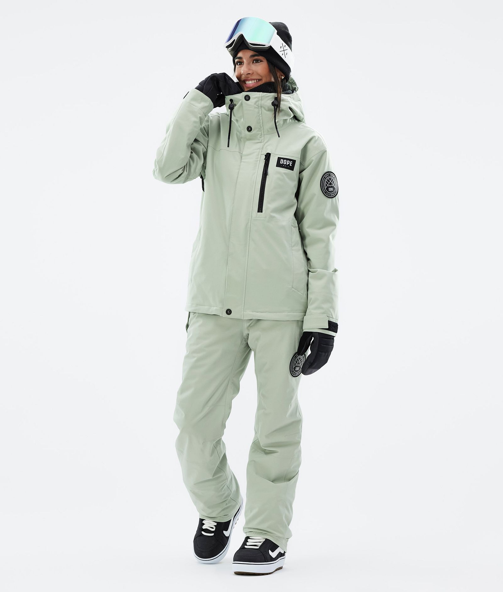 Dope Blizzard W Full Zip Veste Snowboard Femme Soft Green