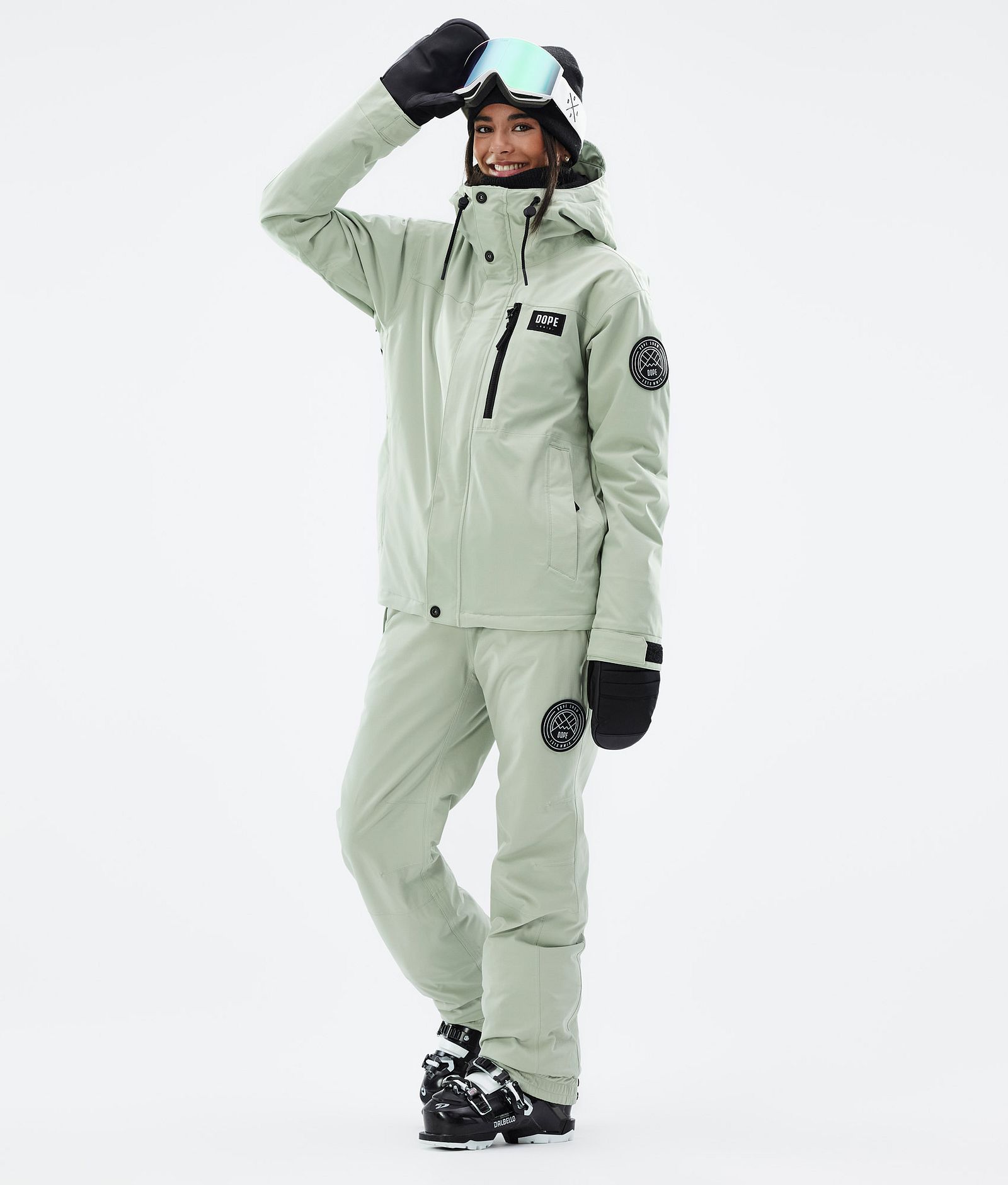 Dope Blizzard W Full Zip Veste de Ski Femme Soft Green, Image 3 sur 10